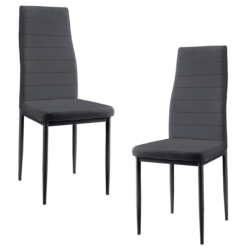 Sedia da pranzo Lidköping, set da 2, similpelle grigio scuro