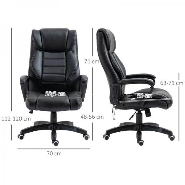 Massagebürostuhl Gamingstuhl 6 Vibrationspunkte schwarz