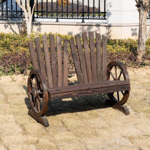 Gartenbank 2-Sitzer Rustikal Dunkelbraun