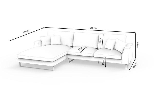 Ecksofa THILO links grau