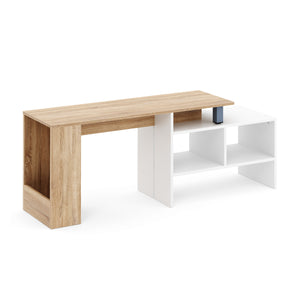 TV Möbel EVELOR 106 - 160 x 35 x 50 cm braun/weiss