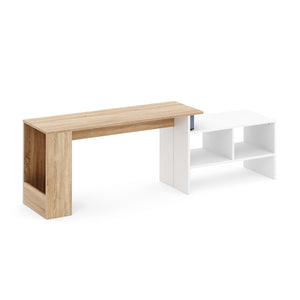 TV Möbel EVELOR 106 - 160 x 35 x 50 cm braun/weiss