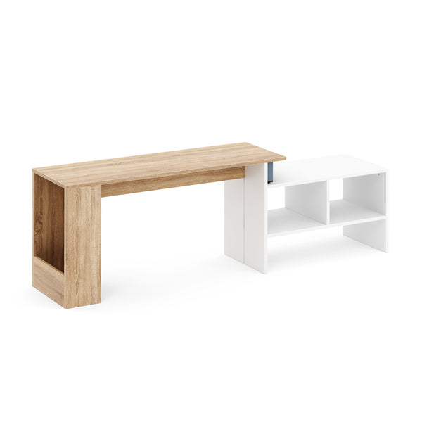 TV Möbel EVELOR 106 - 160 x 35 x 50 cm braun/weiss