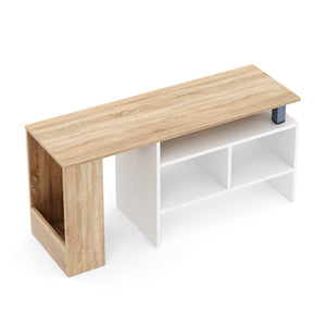 TV Möbel EVELOR 106 - 160 x 35 x 50 cm braun/weiss