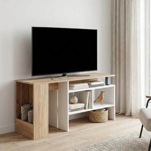 TV Möbel EVELOR 106 - 160 x 35 x 50 cm braun/weiss
