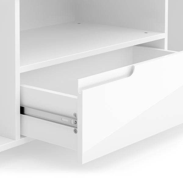 TV Möbel AVILA 165 x 43 cm Hochglanz weiss