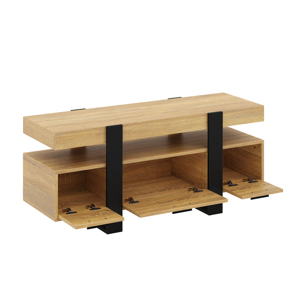 TV Möbel CHELSEA 116 x 40 x 50 cm hellbraun/schwarz