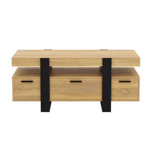 TV Möbel CHELSEA 116 x 40 x 50 cm hellbraun/schwarz