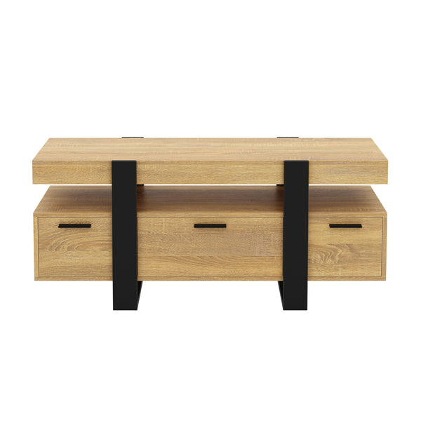 TV Möbel CHELSEA 116 x 40 x 50 cm hellbraun/schwarz