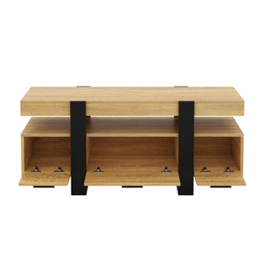TV Möbel CHELSEA 116 x 40 x 50 cm hellbraun/schwarz