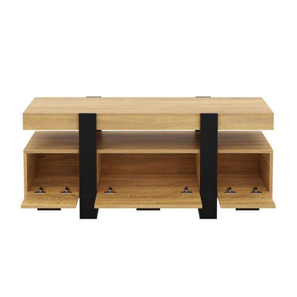 TV Möbel CHELSEA 116 x 40 x 50 cm hellbraun/schwarz