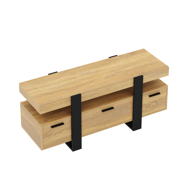 TV Möbel CHELSEA 116 x 40 x 50 cm hellbraun/schwarz