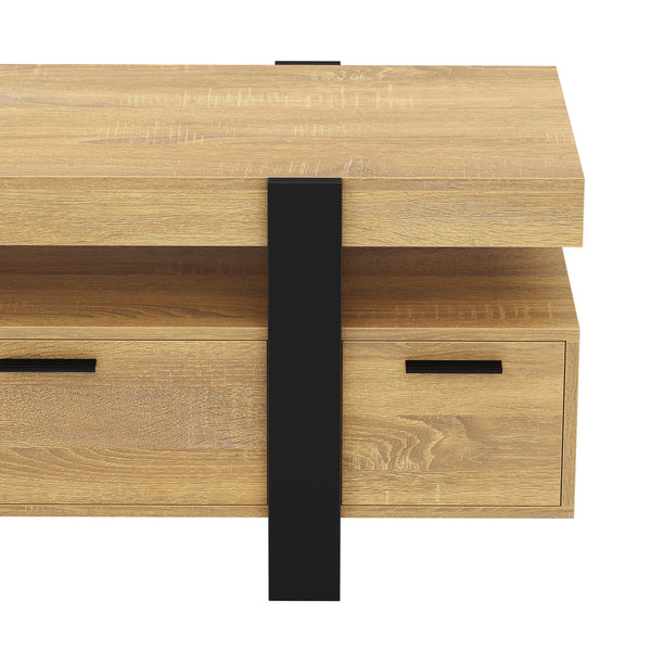 TV Möbel CHELSEA 116 x 40 x 50 cm hellbraun/schwarz