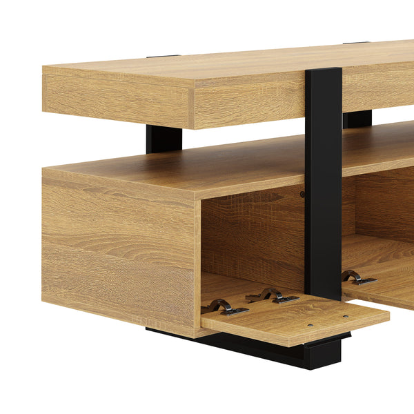 TV Möbel CHELSEA 116 x 40 x 50 cm hellbraun/schwarz