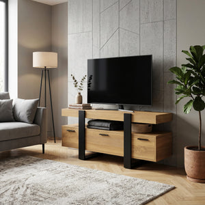 TV Möbel CHELSEA 116 x 40 x 50 cm hellbraun/schwarz