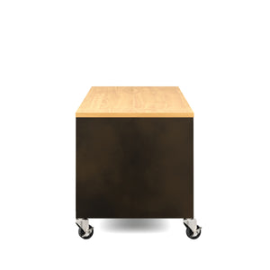 TV Möbel auf Rollen Industrial FORGE 115 x 40 x 42 cm schwarz/braun