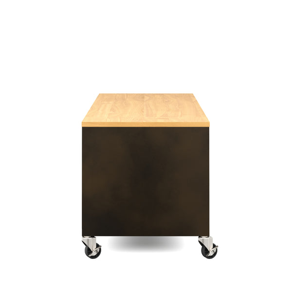 TV Möbel auf Rollen Industrial FORGE 115 x 40 x 42 cm schwarz/braun