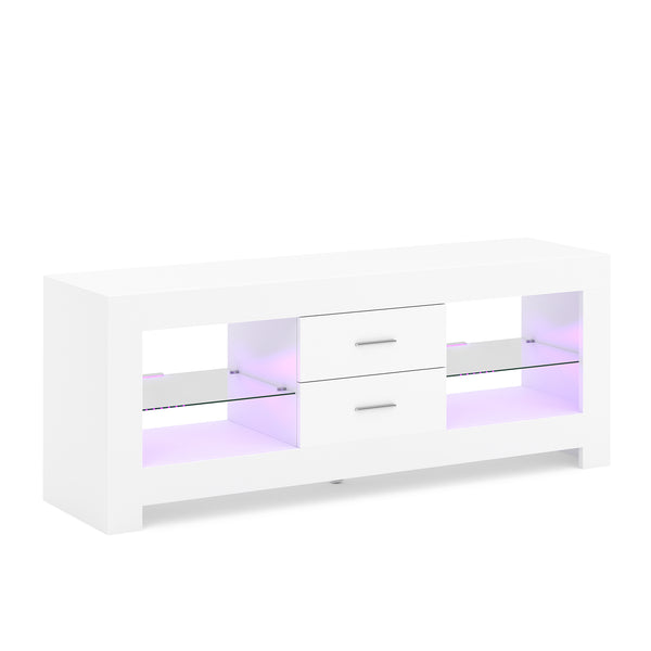 TV Möbel LED ZOYA 130 x 35 x 50 cm weiss