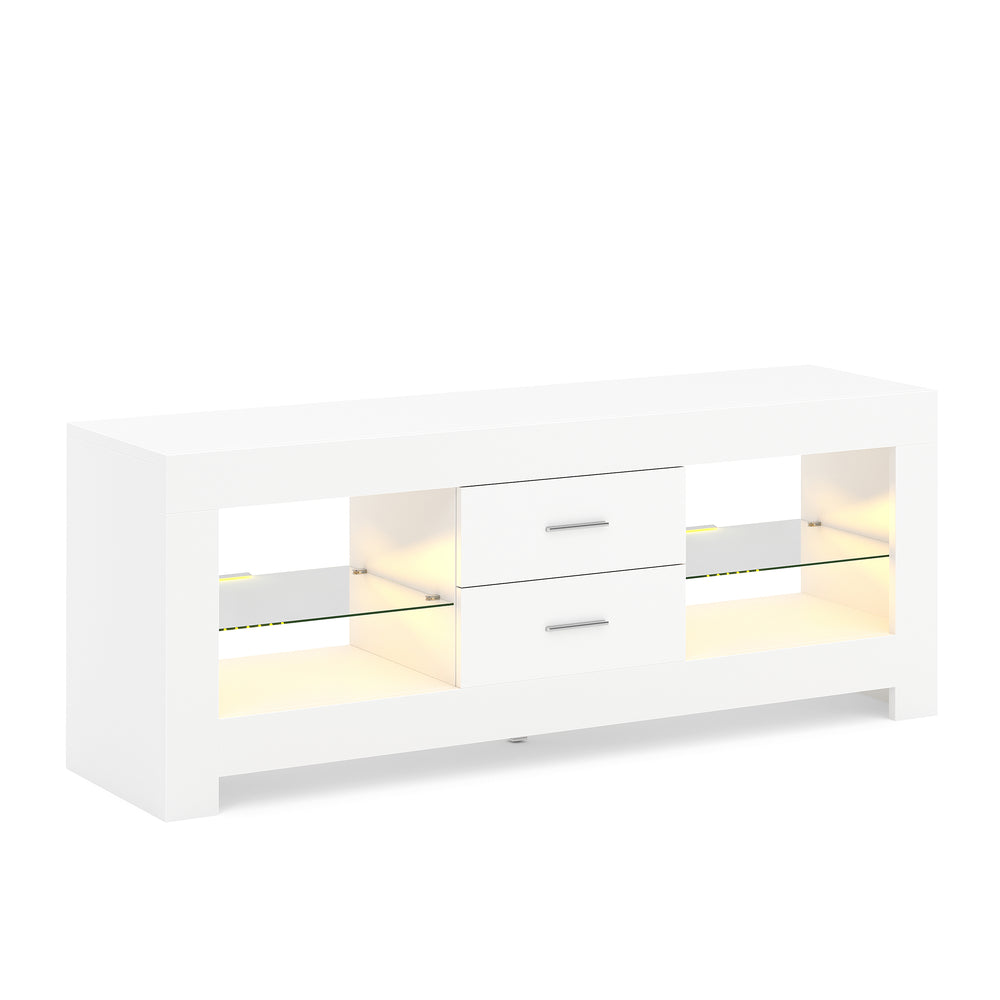 TV Möbel LED ZOYA 130 x 35 x 50 cm weiss