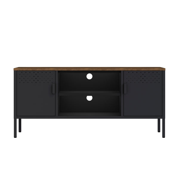 TV Möbel Metall AMET 120 x 55 cm schwarz/braun