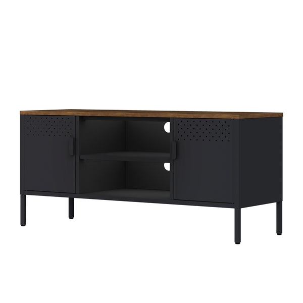 TV Möbel Metall AMET 120 x 55 cm schwarz/braun