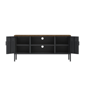 TV Möbel Metall AMET 120 x 55 cm schwarz/braun