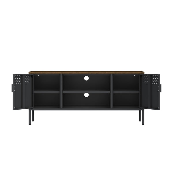 TV Möbel Metall AMET 120 x 55 cm schwarz/braun