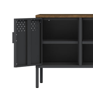 TV Möbel Metall AMET 120 x 55 cm schwarz/braun