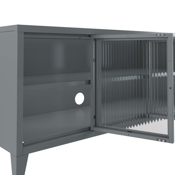 TV Möbel Metall FIORA 120 x 58 cm grau
