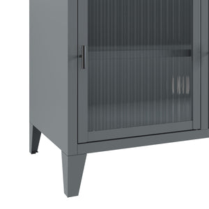 TV Möbel Metall FIORA 120 x 58 cm grau