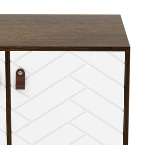 TV Möbel NORDRIFT 112 x 39 x 62 cm braun/weiss