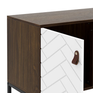 TV Möbel NORDRIFT 112 x 39 x 62 cm braun/weiss