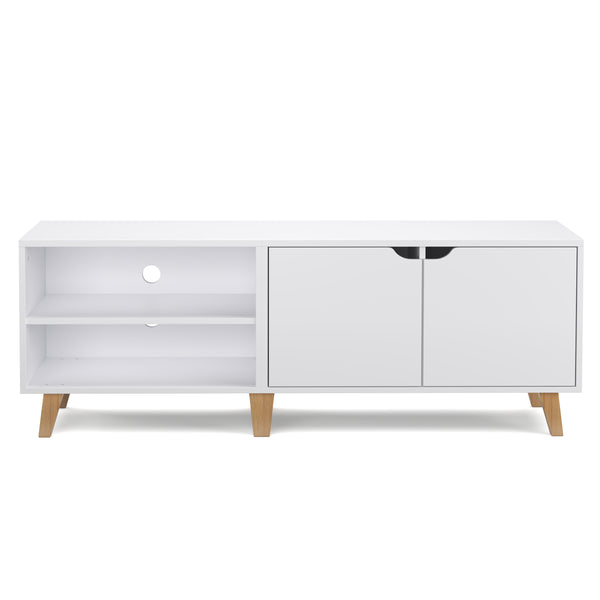 TV Möbel SCANDIC 140 x 40 x 50 cm weiss/braun