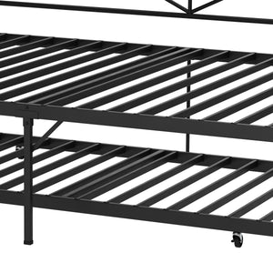 Tagesbett Schlafsofa ausziehbar Metall GERAR 140 x 200 cm schwarz