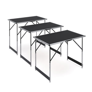 Campingtische höhenverstellbar schwarz 3er Set