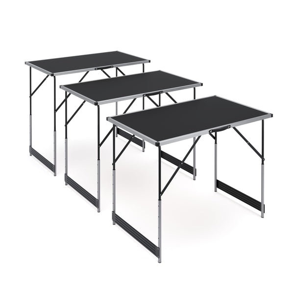 Campingtische höhenverstellbar schwarz 3er Set