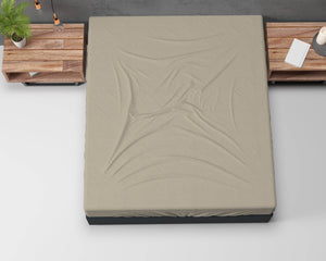 Flanel Basic Spannbettlaken Taupe 180 x 200 cm