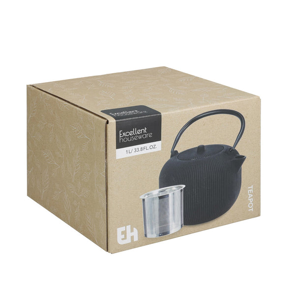 Teekanne Gusseisen 1L schwarz