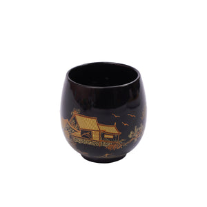 Teeset Porzellan 8-teilig schwarz/gold