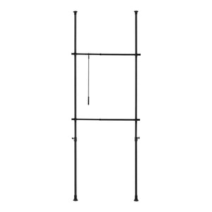 Telescopic wardrobe Kemi with 2 wardrobe rails 75 - 115cm