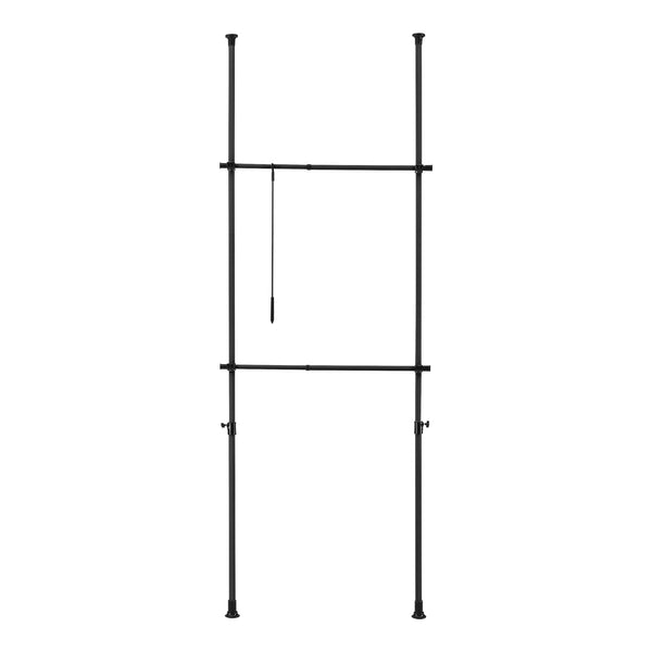 Telescopic wardrobe Kemi with 2 wardrobe rails 75 - 115cm