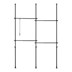 Telescopic wardrobe Kemi with 4 wardrobe rails 150 - 230cm