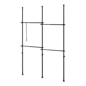 Telescopic wardrobe Kemi with 4 wardrobe rails 150 - 230cm