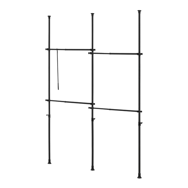 Telescopic wardrobe Kemi with 4 wardrobe rails 150 - 230cm
