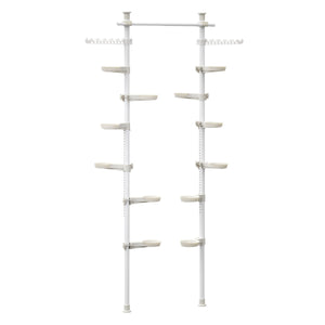 Teleskop Pflanzenständer 12 Ablagen 2 Haken weiss