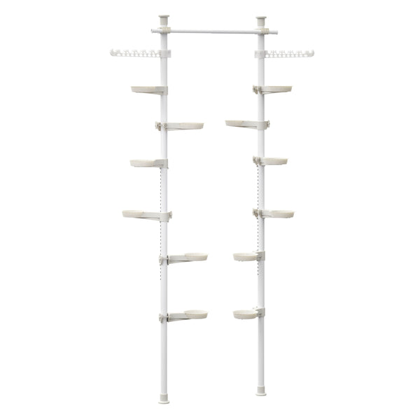 Teleskop Pflanzenständer 12 Ablagen 2 Haken weiss