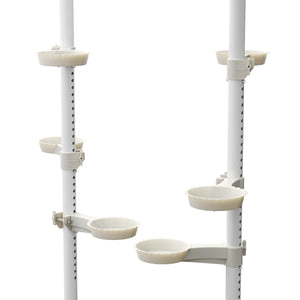 Teleskop Pflanzenständer 12 Ablagen 2 Haken weiss