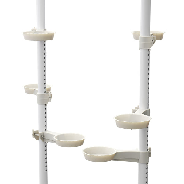 Teleskop Pflanzenständer 12 Ablagen 2 Haken weiss