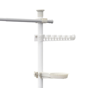 Teleskop Pflanzenständer 12 Ablagen 2 Haken weiss