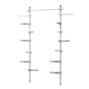 Teleskop Pflanzenständer 12 Ablagen 2 Haken weiss